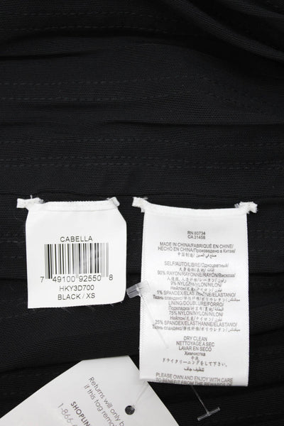 Herve Leger Women Bandage Skirt Black Rayon Zip Size XS