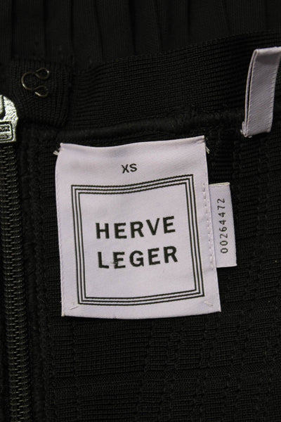 Herve Leger Women Bandage Skirt Black Rayon Zip Size XS