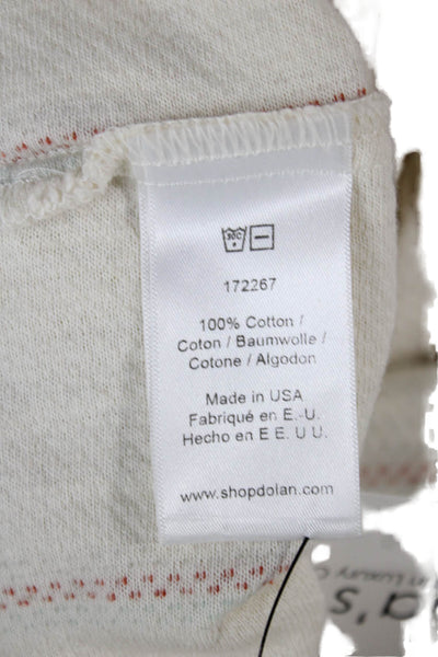 Dolan Women Sweatpants Ivory Striped Cotton Drawstring Size 28