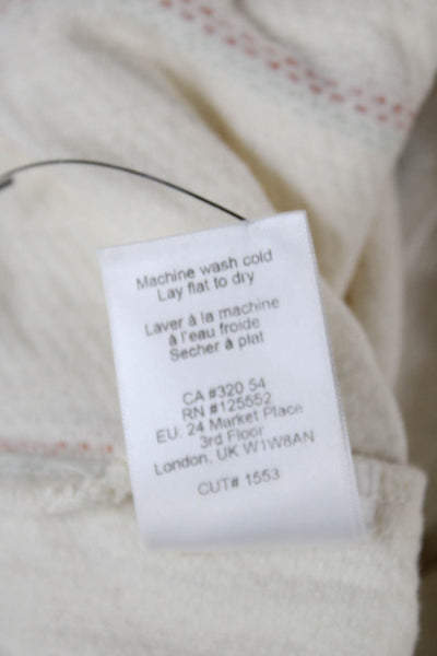 Dolan Women Sweatpants Ivory Striped Cotton Drawstring Size 28