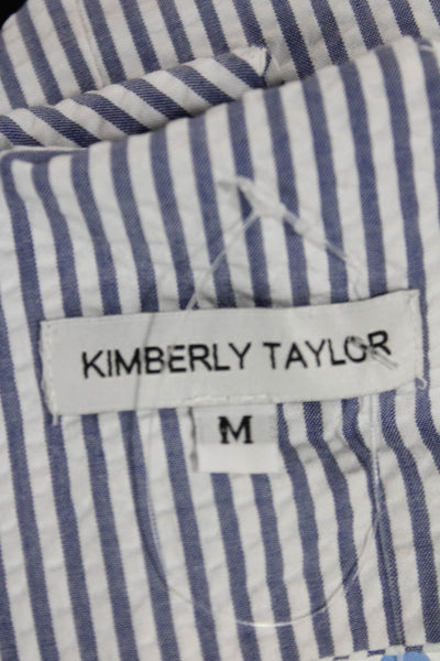 Kimberly Taylor Womens Cropped Striped Sweetheart Tank Blue Size M