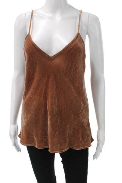 Mes Demoiselles Womens Camisole Brown Viscose V-Neck Sleeveless Size 38