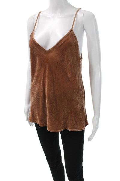 Mes Demoiselles Womens Camisole Brown Viscose V-Neck Sleeveless Size 38