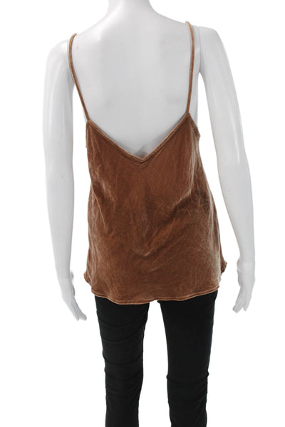 Mes Demoiselles Womens Camisole Brown Viscose V-Neck Sleeveless Size 38