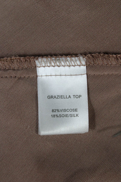 Mes Demoiselles Womens Camisole Brown Viscose V-Neck Sleeveless Size 38