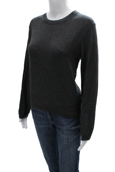 Lilla P Women Pullover Gray Cotton Crewneck Long Sleeve Size M