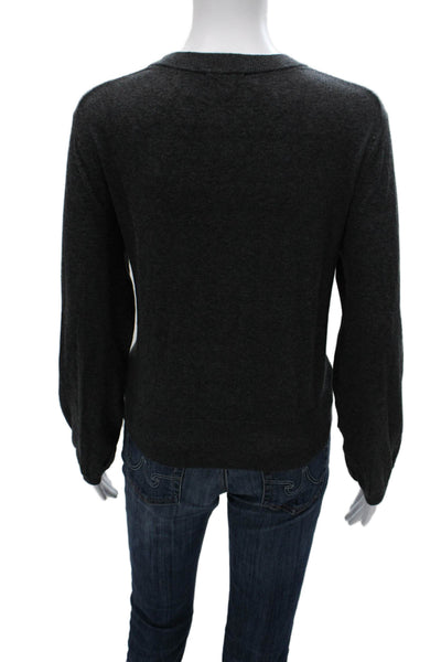 Lilla P Women Pullover Gray Cotton Crewneck Long Sleeve Size M