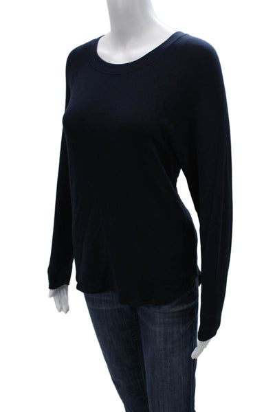 Splits 59 Women Basic Modal Long Sleeve Crew Neck T-Shirt Blue Size S