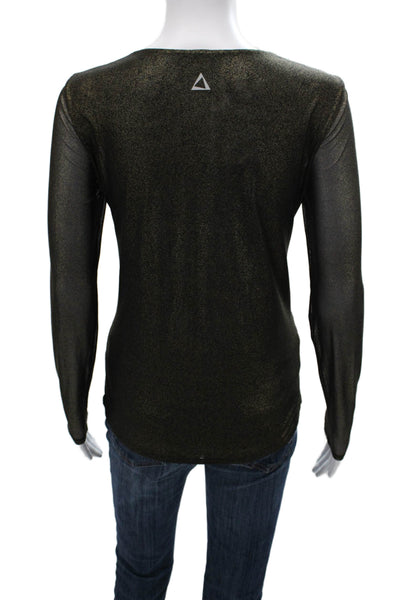 Prism Sport Womens Basic Black Long Sleeve T-Shirt Polyester Size M