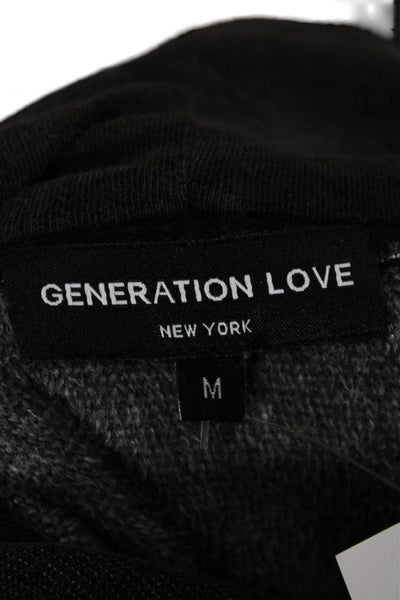 Generation Love Women Pullover Hoodie Gray Polyester Crew Neck Size M