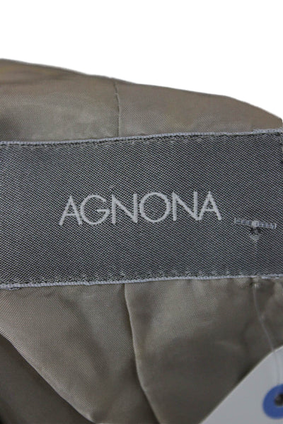 Agnona Mens Beige Rain Coat Button Solid Size M