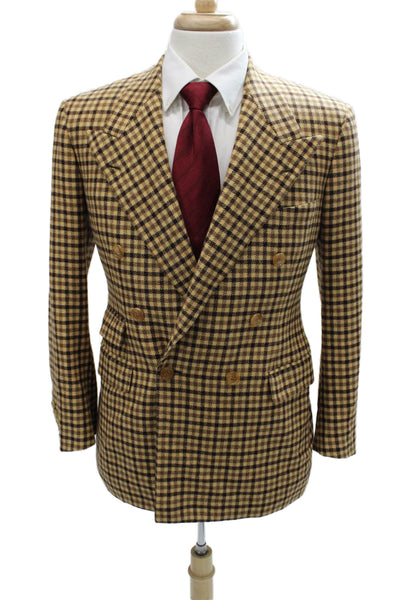 Partito Mens Blazer Brown Check Polyester Button Size 40