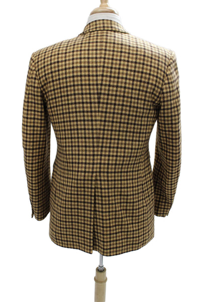 Partito Mens Blazer Brown Check Polyester Button Size 40
