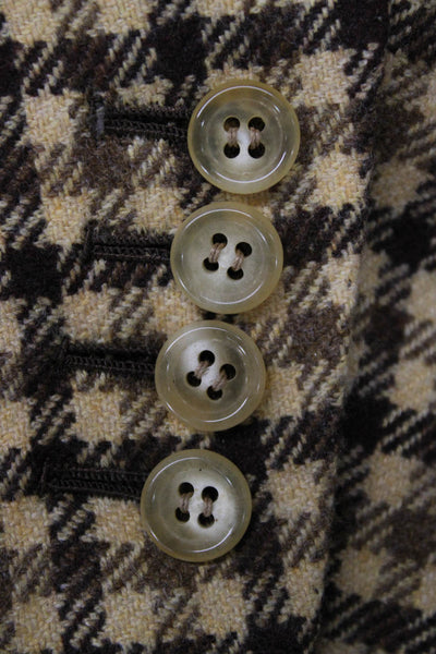 Partito Mens Blazer Brown Check Polyester Button Size 40