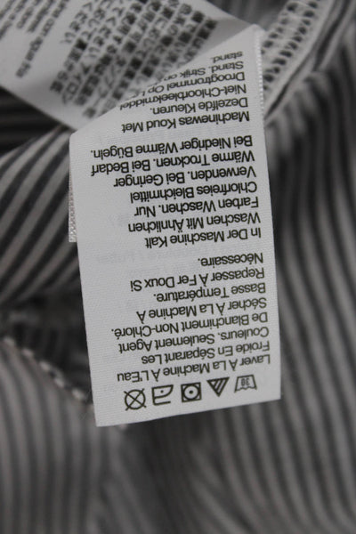 J Crew Womens Striped Gray Wrap Midi Dress V Neck Short Sleeve Size XS