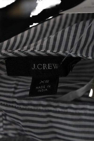 J Crew Womens Striped Gray Wrap Midi Dress V Neck Short Sleeve Size XS