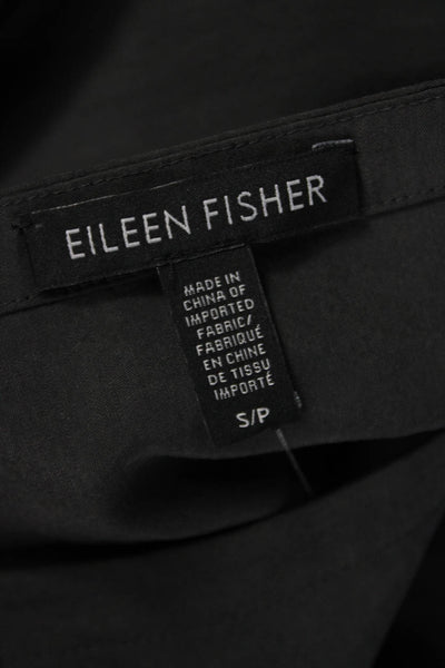 Eileen Fisher Women Tunic Blouse Gray Boat Neck Short Sleeve Petite Size S