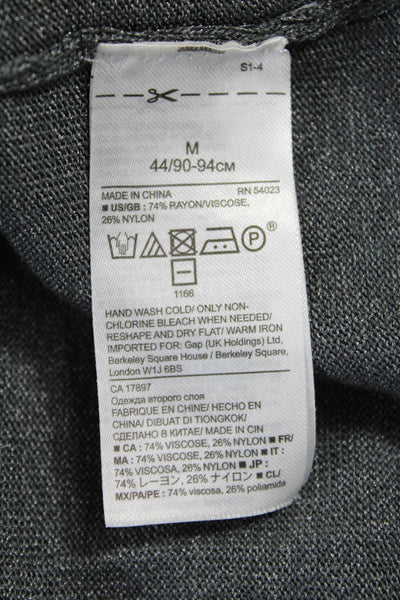 Banana Republic Women Basic T-Shirt Gray Rayon Crew Neck Size M