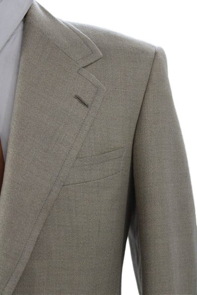 Partito Mens Beige Blazer Button Solid Spring Size 40