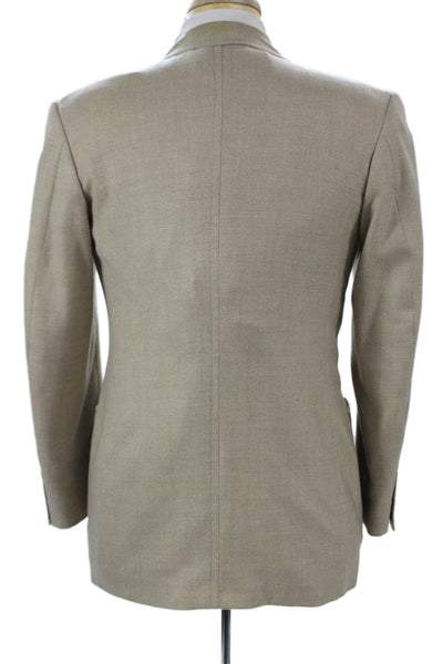 Partito Mens Beige Blazer Button Solid Spring Size 40