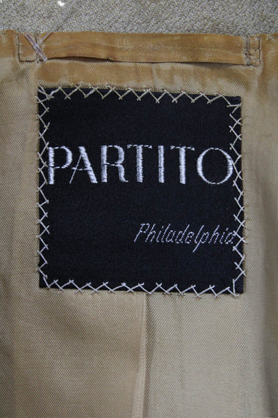 Partito Mens Beige Blazer Button Solid Spring Size 40