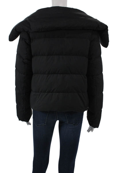 Uniqlo Women Puffer Jacket Black Polyester Zip Long Sleeve Size S