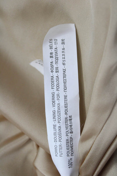 Zara Woman Womens Beige Lambs Leather Sleeveless Vest Size M