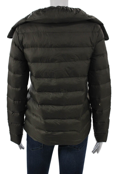Zara Woman Women Puffer Jacket Green Long Sleeve Polyamide Size XS