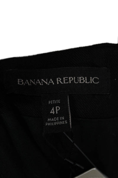Banana Republic Women Fit & Flare Black Linen Neck Sleeveless Dress Size 4P