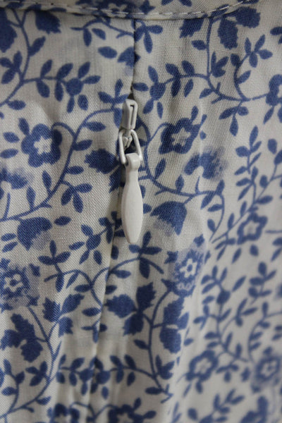 Madewell Womens Blue Floral Wrap Dress V-Neck Sleeveless Tie Waist Size 4P