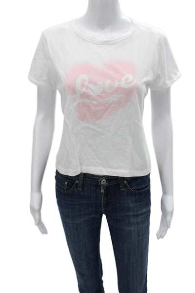 J Crew Women Basic White Crew Neck Short Sleeve T-Shirt Size S