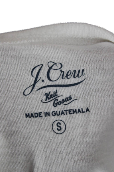 J Crew Women Basic White Crew Neck Short Sleeve T-Shirt Size S
