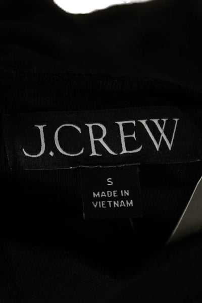 J Crew Womens Black Cotton Turtleneck Long Sleeve Basic T-Shirt Size S
