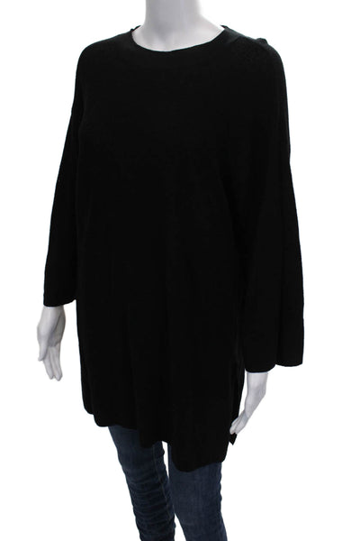 Eileen Fisher Womens Tunic Sweater Black Viscose Blend Size 2XS