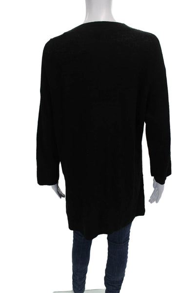 Eileen Fisher Womens Tunic Sweater Black Viscose Blend Size 2XS