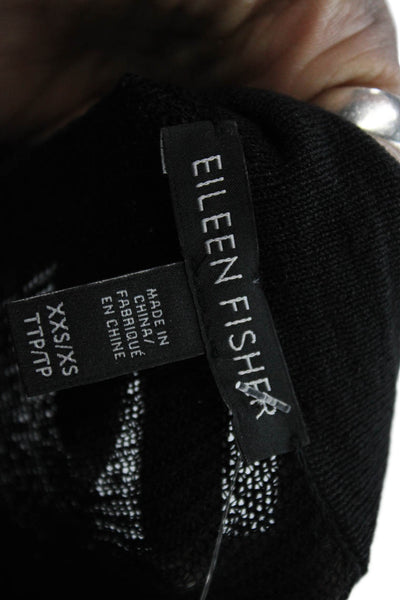 Eileen Fisher Womens Tunic Sweater Black Viscose Blend Size 2XS