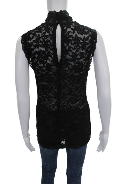 Rosemunde Womens Basic Floral Cotton High Neck Sleeveless Button Blouse Size S