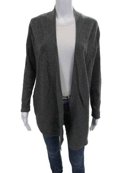 Eileen Fisher Women Cardigan Gray Wool Blend Round Neck Long Sleeve Size S