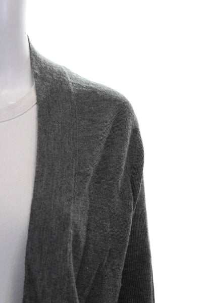 Eileen Fisher Women Cardigan Gray Wool Blend Round Neck Long Sleeve Size S