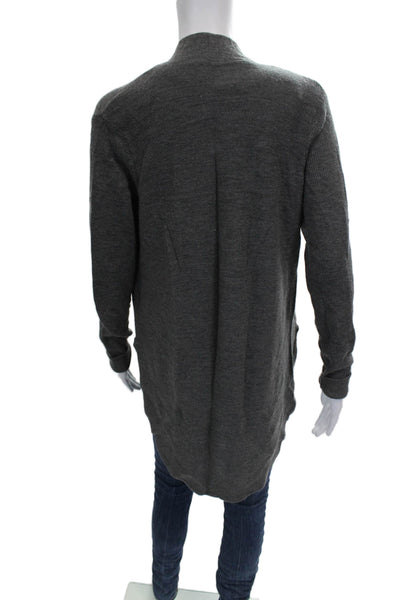 Eileen Fisher Women Cardigan Gray Wool Blend Round Neck Long Sleeve Size S
