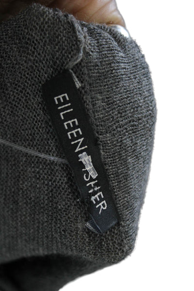 Eileen Fisher Women Cardigan Gray Wool Blend Round Neck Long Sleeve Size S