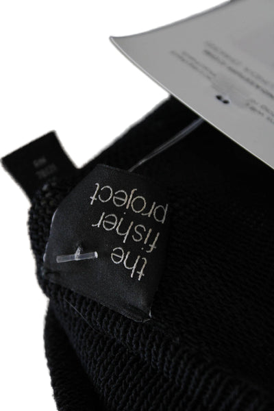 The Fisher Project Womens Collared Black Cotton Cardigan Long Sleeve Size S