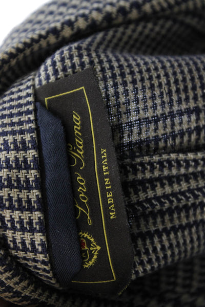 Loro Piana Mens Beige Flax Check Blazer Size 48