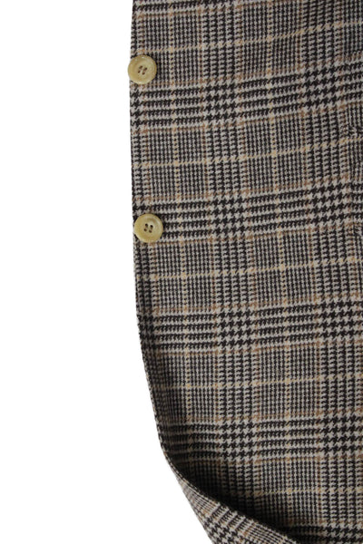 Partito Mens Blazer Brown Plaid Button Size 40