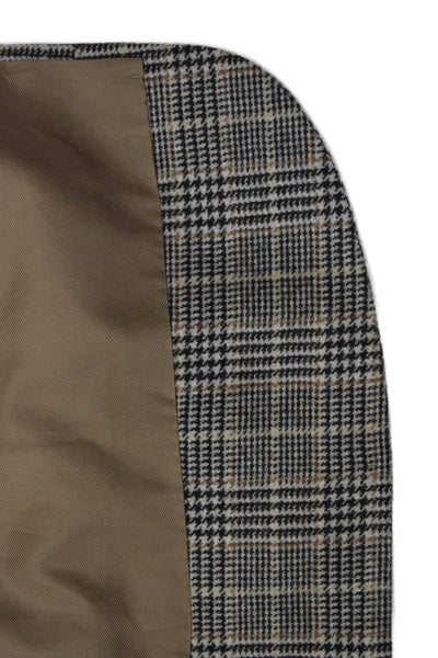 Partito Mens Blazer Brown Plaid Button Size 40