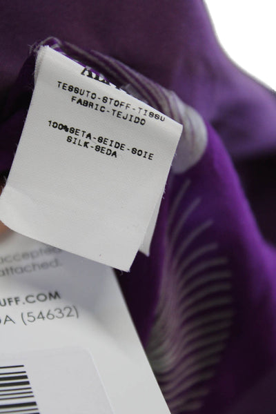 Alberta Ferretti Women Purple Silk Blazer Long Sleeve Button Size S