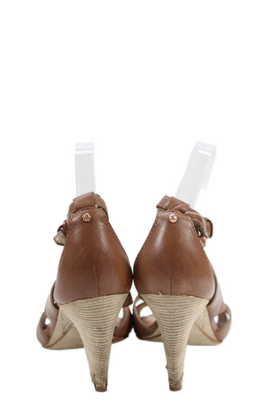 Belle Sigerson Morrison Womens Leather Sandal Heels Brown Size 9.5 B