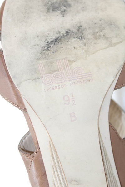 Belle Sigerson Morrison Womens Leather Sandal Heels Brown Size 9.5 B