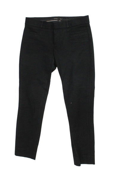 Banana Republic Women Petite Ankle Pants Black Zip Rayon Size 0P