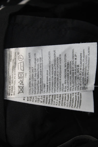 Banana Republic Women Petite Ankle Pants Black Zip Rayon Size 0P